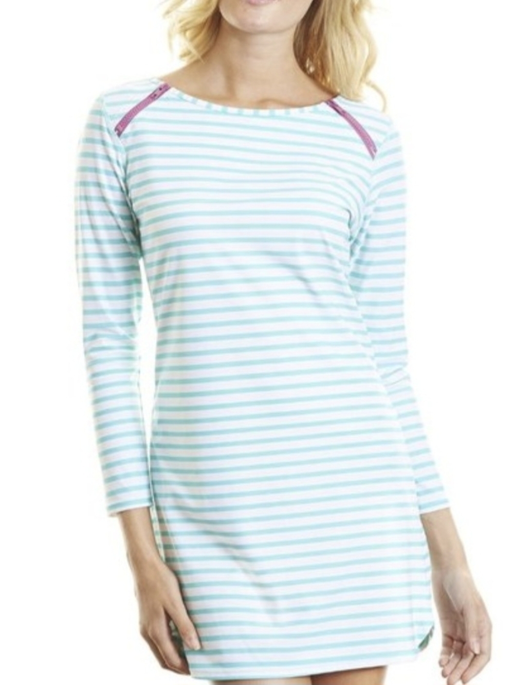 NWT Cabana Life Azalea Shore Dress Medium Shoulder Zippers